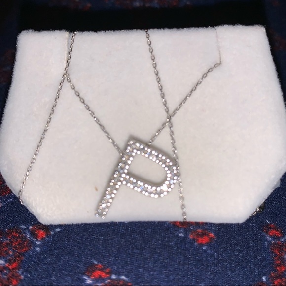Jewelry Diamond Letter P And 14k White Gold Necklace Poshmark